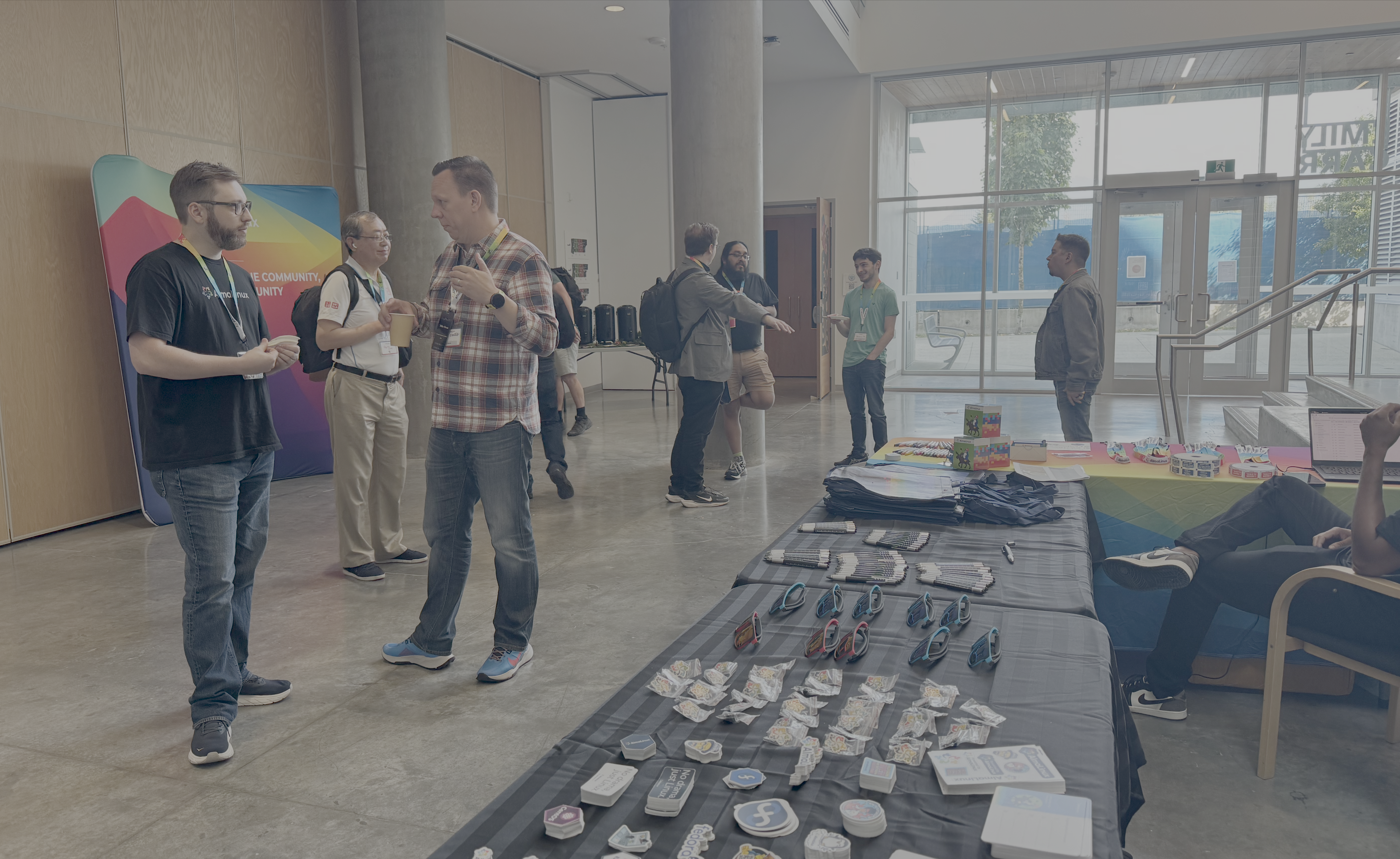 Checkin and swag at AlmaLinux Day: Vancouver